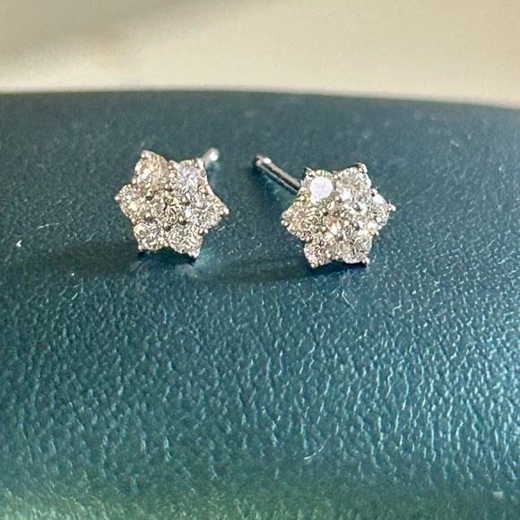 18k lab grown diamond Stud Earrings w/ certificate